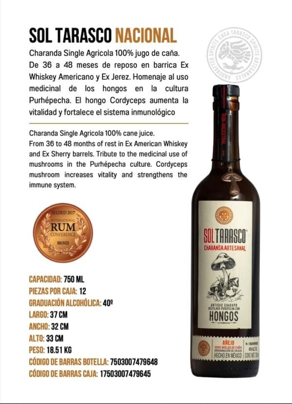 Sol Tarasco Añejo con Hongos - Imagen 2